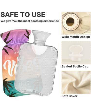 Good Vibes 2L Hot Water Bottle with Cover | Pain Relief for Bed Hands & Feet | International Shipping - Buy Online on GoSupps.com