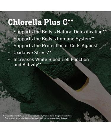 Organic Chlorella Plus C Capsules | Detox Support with Green Alga | 900mg Powder | Non-GMO Supplement - Buy Online on GoSupps.com