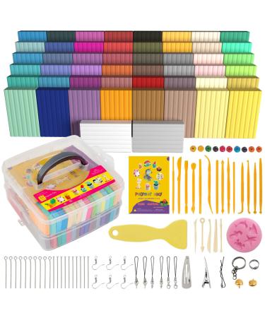 Polymer Clay 50 Colors  Modeling Clay for Kids DIY Starter Kits  Oven Baked Model Clay  Non-Toxic  Non-Sticky with Sculpting Tools  Perfect Gift for Children and Artists (50 Colors A)