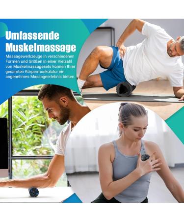 Fascia Roll Set - 3 Piece Removable Fascia Set with Ball & Roller for Muscle Self-Massage & Fascia Training - International Shipping Available - Buy Online on GoSupps.com