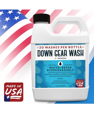 20 Loads Concentrated Down Wash Detergent - Restore Loft & Warmth for Coats & Jackets - USA Made - High-Performance 32 oz Detergent for Water Repellency - Buy Online on GoSupps.com