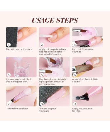 Saviland Acrylic Nail Kit Starter - Clear Pink Nude Acrylic Powder & Monomer - Complete Acrylic Nail Set for Home Practice - Press On Nails & Tools Included - Buy Online on GoSupps.com