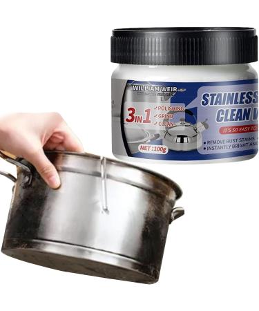 Metal Polish Cream Scratch Remover and Cleaner Stainless Steel Cleaning Wax Stain Removal Multifunctional Rust Remover for Stainless Steel Aluminum Brass Copper Gold Long Lasting Shine 200g - Buy Online on GoSupps.com