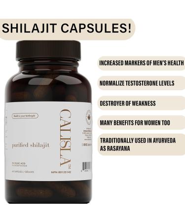 Calisla Purified Shilajit Capsules (500mg) - 2 month Supply (Fulvic Acid) (Purified Shilajit Ingredient) - Buy Online on GoSupps.com