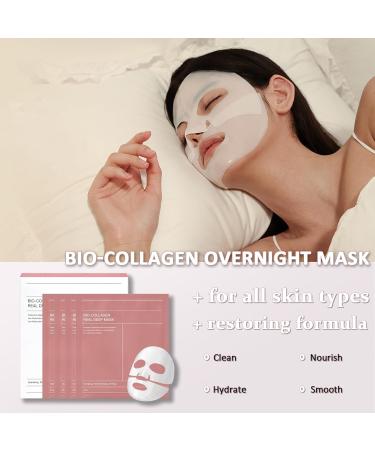 Collagen Face Mask Overnight Face Mask Set - Korean Skincare Collagen Mask Sheet Mask - Fights Wrinkles Glow & Rejuvenating Skin Face Masks Skincare Anti Aging Face Mask (4) - Buy Online on GoSupps.com