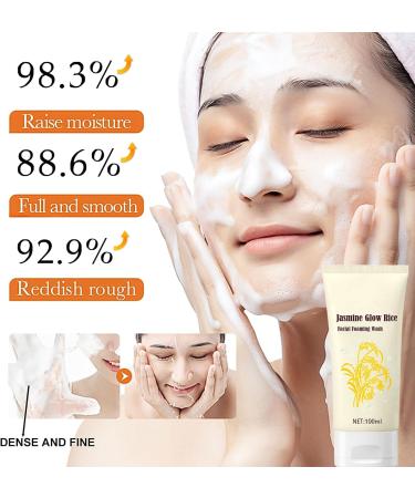 Jasmine Rice Face Wash Pore Foaming Cleanser Rice Water Bright Foaming Cleanser Gentle Foaming Hydrating Cleanser With Jasmine Rice Essence Facial Cleanser Exfoliating & Moisturizing - Buy Online on GoSupps.com
