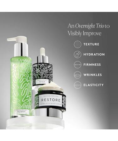 Naked & Thriving The Advanced Renewal Routine | Restore Ultra-Rich Night Cream (50g) + Refresh Gentle Enzyme Cleanser (120ml) + Renew Resurfacing Night Serum (30ml) (Set of 3) - Buy Online on GoSupps.com