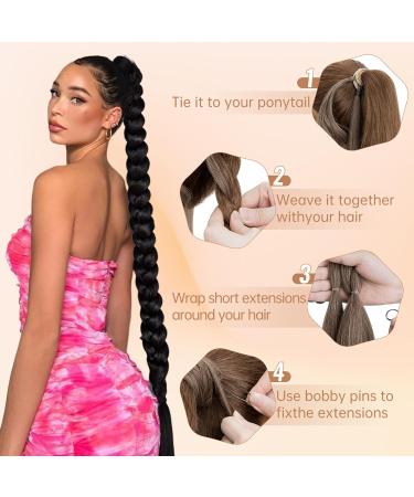 MY-LADY 34 Dark Grey Blonde Yaki Straight DIY Braided Ponytail Extension - Buy Online on GoSupps.com