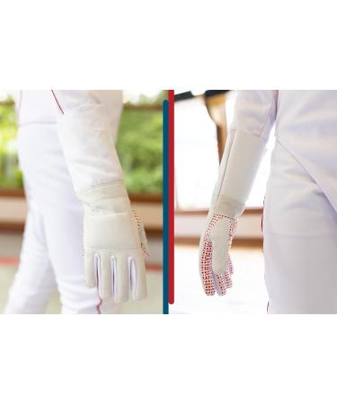 Pro-Style Dual Layer Padded Fencing Glove - Washable with Anti-Slip Coating | FIE Approved Right Hand Glove - White Large - Buy Online on GoSupps.com
