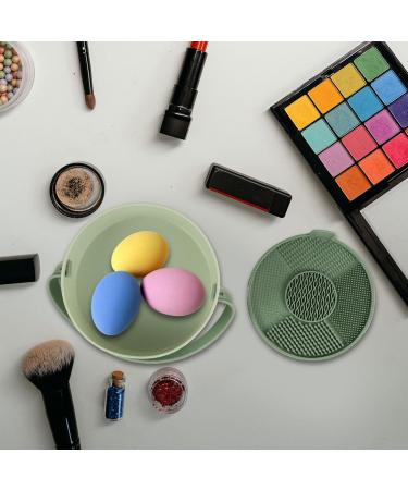 Luxshiny 3-in-1 Silicone Makeup Brush Cleaner Bowl & Drying Rack | Efficient Makeup Brush Cleaning Tool & Organizer for Sponges & Puffs - Buy Online on GoSupps.com