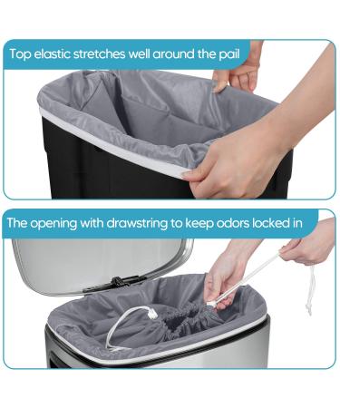 Teamoy 2 Pack Pail Liner for Cloth Diapers Reusable Diaper Pail Bag with Elastic Band and Drawstring Fits for 13.2 Gallon Trash Can and Diaper Pails Gray Gray+Gray - Buy Online on GoSupps.com