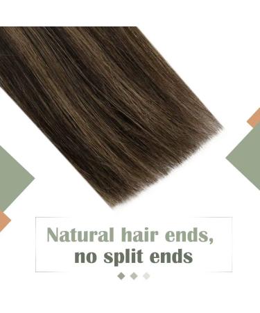 LAAVOO Remy Micro EZ Weft Extensions - Ombre Brown Real Hair 50g Microbeads Dark & Light Brown Smooth #2/8/2 12 Zoll Width (45cm) - Premium Quality Hair Extensions - Buy Online on GoSupps.com