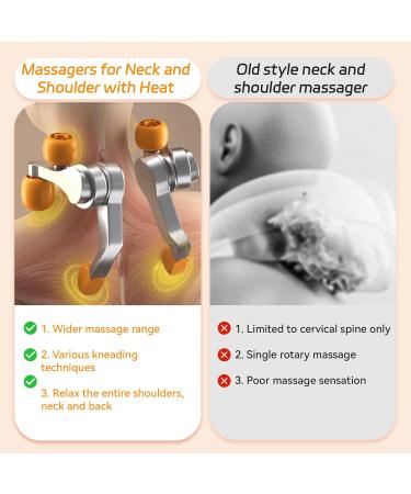 Onenine Shiatsu Neck & Shoulder Massager with Heat | 3D Deep Tissue Relief | 6 Silicone Heads for Muscle Pain Relief - Buy Online on GoSupps.com