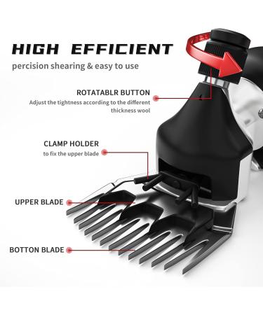 Dragro 500W Professional Electric Sheep Scissors | 6-Stage Clipper for Sheep Alpacas & Goats | Cattle Care Set for Thick Fur - Buy Online on GoSupps.com
