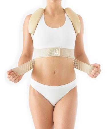 Neo-G Clavicle Brace - Adjustable Back Support for Kyphosis & Rounded Shoulders - Pain Relief & Rehab - Class 1 Medical Device - Small Tan - Buy Online on GoSupps.com