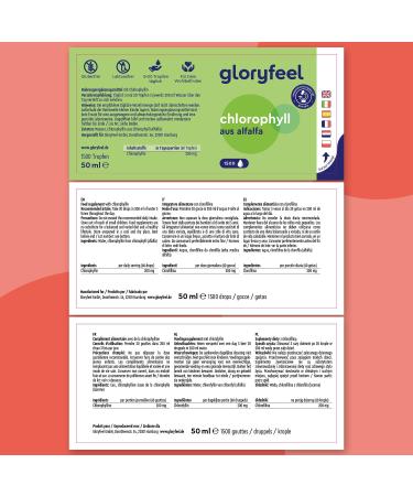 Pure Alfalfa Chlorophyll Drops 50ml - Vegan Lab-Tested No Additives - 200mg Daily Dose - International Shipping Available - Buy Online on GoSupps.com