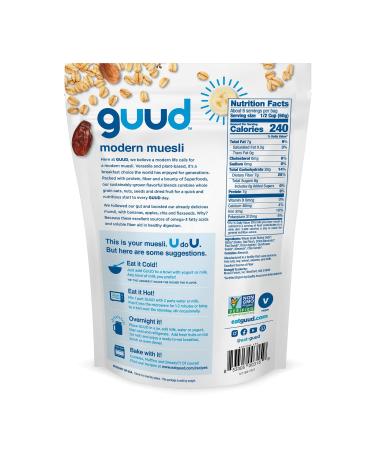 GUUD Gut Fuel Organic Muesli Cereal 12oz - Pack of 6 | Oats, Dates, Seeds, Fruits | Vegan, Non-GMO, Kosher - Buy Online on GoSupps.com