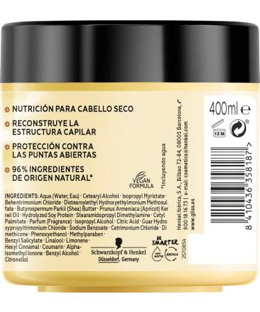 Schwarzkopf Masc. Power Nutric. 400 ml with Karite Butter - Nourishing Hair Treatment - Buy Online on GoSupps.com