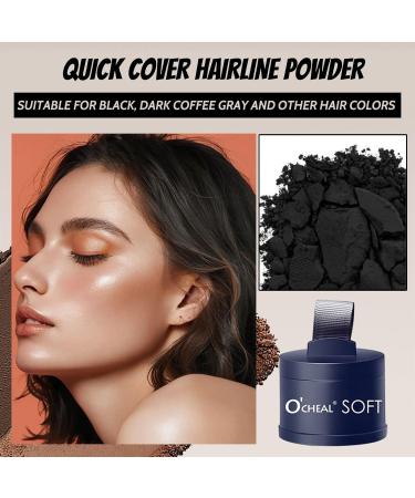 Trendyfave Hairline Powder Instantly Hairline Shadow Powder Quick Cover Grey Hair Root Concealer Eyebrows & Beard Line Sweatproof and Waterproof Hair Dye with Mirror & Puff Portable 1# Black brown - Buy Online on GoSupps.com