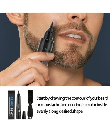 Mustache Pencil Set - Waterproof & Long Lasting Beard Filler (Black) | 4 Tips for Perfectly Defined Mustache International Shipping - Buy Online on GoSupps.com