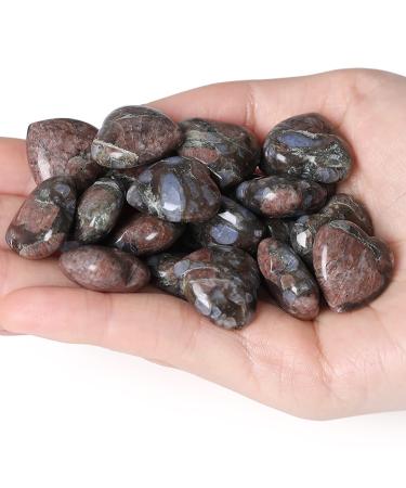 XIANNVXI 10 Pcs Labradorite Crystals Heart Natural Labradorite Crystals Gemstones Set Polished Love Palm Pocket Stones Reiki Crystal Beginners Gifts Grey - Labradorite