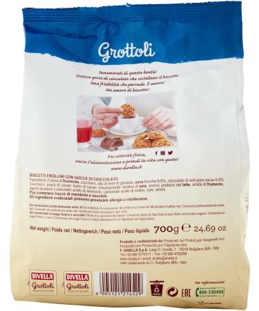  Divella Divella Grottoli with Chocolate Drops Italian Cookies with Chocolate Drops 700 g (Set of 3) - Buy Online on GoSupps.com