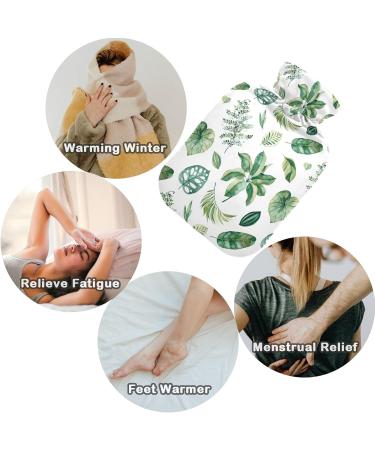 NAANLE Transparent Hot Water Bottle 1L with Palm Leaf Cover | Menstrual Cramps Relief & Heat Therapy for Hands & Feet - Buy Online on GoSupps.com