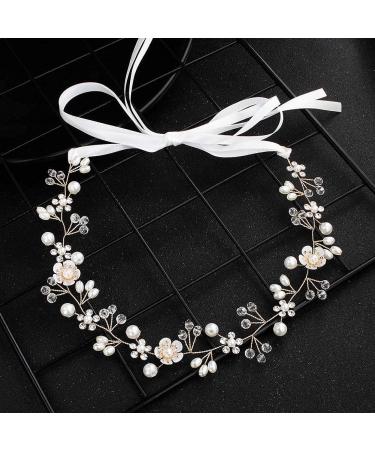 Crystal Pearl Bridal Headband | Bohemian Leaf Hair Vine | Wedding Hair Accessories - Buy Online on GoSupps.com