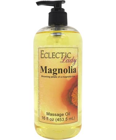 Magnolia Massage Oil 16 oz With Sweet Almond Oil and Jojoba Oil Preservative Free Perfect for Aromatherapy and Relaxation 16 Ounce
