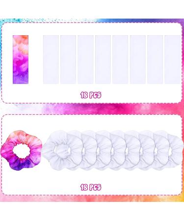 36 Pieces Tie Dye White Scrunchies and Headband Set - Elastic Hair Ties & Headbands for Women and Girls - Buy Online on GoSupps.com