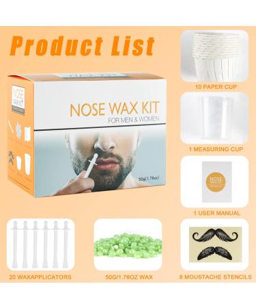 Nasal Hair Wax Set | Pain-Free Nose Wax for Men & Women | Safe Applicator | 50g Nose Hair Removal Kit - Buy Online on GoSupps.com