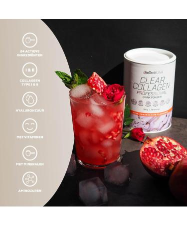 BioTechUSA Clear Collagen Professional Flavored drink powder 20275 mg Collagen Type I & II Hyaluronic acid Vitamins & Minerals Sugar Free Glutenfree 350g Mango - Buy Online on GoSupps.com