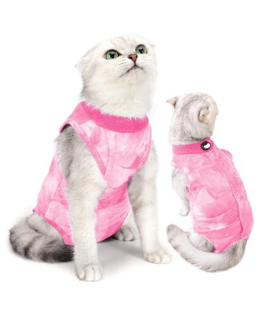 Lianzimau Katzenbody after op castration cat body after op body for cats clothing medical cat body cats after the operation anti-losing suit pet recreational collar alternative l pink catwear
