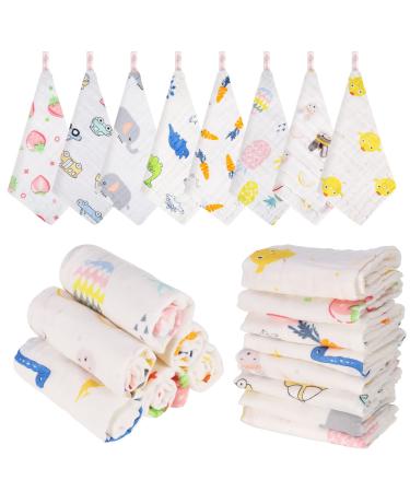 Fingertoys 8 pieces baby musselin washcloths newborns of astroms soft newborn baby facial towels multi -purpose baby towel for boys and girls baby towels 25 x 25cm