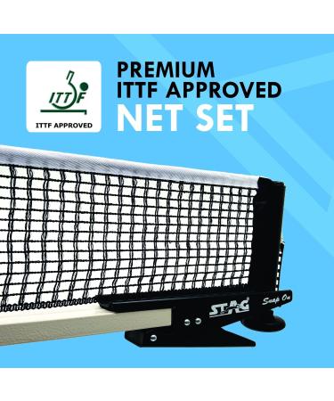 Stag Clip-On Professional Grade Table Tennis Net & Post Set | Easy Setup & Spring Activated Clamp | Indoor & Outdoor Compatible | Snap-On Ping Pong Net - Buy Online on GoSupps.com