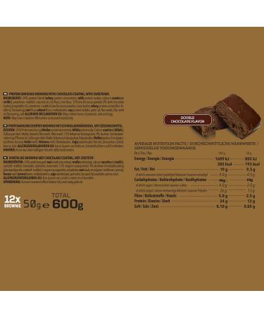 BODYLAB24 Protein Brownie Doppel-Schoko 12x50g | High Protein Snack - 12g Protein per Brownie | Whey & Milk Protein Isolate - Buy Online on GoSupps.com