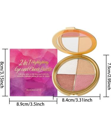 Palette de Fards Paupi res et Blush Scintillants 3 en 1 (surligneur/fard Paupi res/blush) Facile Utiliser Longue Dur e Am liore la Pr cision Du Maquillage(2pcs) - Buy Online on GoSupps.com