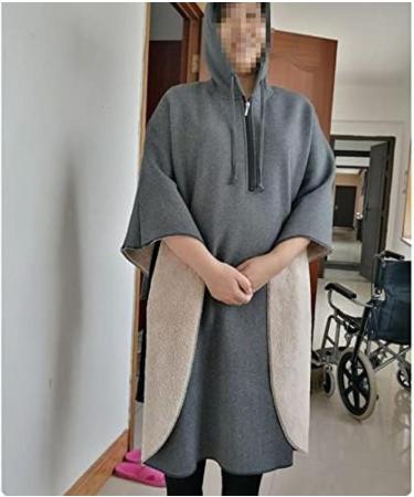 Wheelchair Waterproof Poncho for Adults Warm Plush Windproof Wheelchair Cloak Winter Wheelchair Cape with Hood Wheelchair Blanket Universal Size Wheelchair Rain Coat Grey - Buy Online on GoSupps.com
