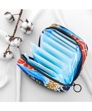 Eco-Friendly Menstruation Pad Bag with Zipper for Women & Girls | Stylish Sea Turtle & Algae Design | Durable Tampon & Napkin Organizer - Buy Online on GoSupps.com