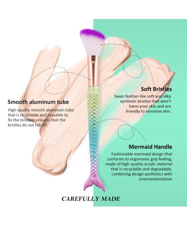 11pcs Premium Synthetic Mermaid Makeup Brush Set for Blush Highlight Concealer - 2-Purple - Buy Online on GoSupps.com