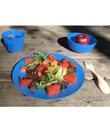 gear4U Camping Tableware Set - BPA Free Outdoor Dishes with Mesh Carry Bag - Plate, Bowl, Cup and Utensil for Hiking, Camping, Backpacking - Blue Single - Buy Online on GoSupps.com
