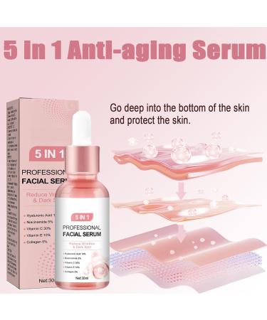 5 in 1 Hyaluronic Acid Face Serum Anti-aging Niacinamide Facial Serum for Women Acne Remove & Dark Spot Remove Serum Face Serum for Anti-wrinkle Face Lift Improve Uneven Skin Tone - Buy Online on GoSupps.com