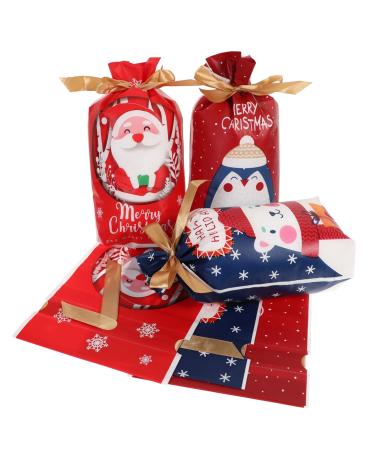Anneome Chrismas Bags 50pcs Christmas Drawstring Bag Candy Bags Christmas Sweet Bag Xmas Storage Pouch Child Biscuit