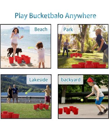 OTTARO Giant Yard Pong Set - Outdoor Game for Adults & Kids | 12 Buckets, 2 Balls, Carry Bag | Perfect for Yard, Party, Bar, Lawn, Tailgating - Buy Online on GoSupps.com