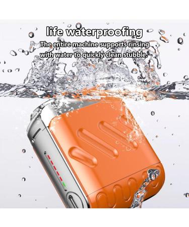 Beard Shaver Traveler Mini and Portable Suitcase Design Portable Mini Rotary Electric Shaver for Men Pocket Shaver USB Mini Shavers for Men (Orange) - Buy Online on GoSupps.com