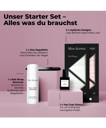 Original Miss Sophie Starterset - Self-Adhesive Nail Foils & Stickers - Premium Long-Lasting Application - Transparent & Make Me Blush - Buy Online on GoSupps.com