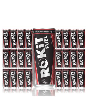 ROKiT Fuel Energy Drink Vegan Certified 100% natural ingredients Sustainable and natural energy lift low calorie zero fat and zero salt Lychee & Passion fruit flavoured Case of 24 x 250ml