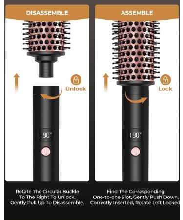 Premium 3-in-1 Thermal Brush Set - 30/38/45mm Hot Brush for Volume & Curls | Digital Display Replacement Brushes Included - Buy Online on GoSupps.com