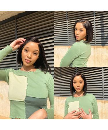 12 Human Hair Lace Front Bob Wig for Black Women | Pre Plucked, 150% Density, Straight Short Bob Wig with Ear to Ear Lace Frontal - Buy Online on GoSupps.com