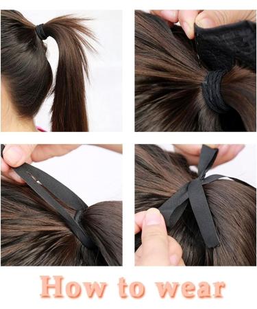 Ponytail Extensions Extension Heat Resistant Ribbon Drawstring Wavy Ponytail Hair Synthetic Short Curly Ponytail Pieces Black Brown Wavy Ponytail Hair for Women for Women(Color:001) - Buy Online on GoSupps.com